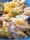 Pasta con setas de cardo y queso azul