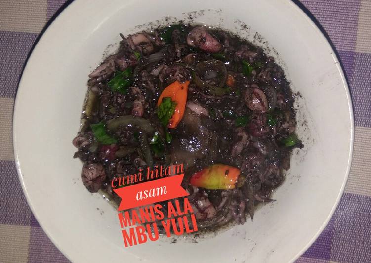 Cara mudah Menyiapkan Cumi hitam asam manis yang praktis