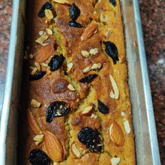 A picture of Eggless Rumless Wheat flour plum cake.