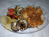 Bacalao a mi estilo con parrillada de verduras