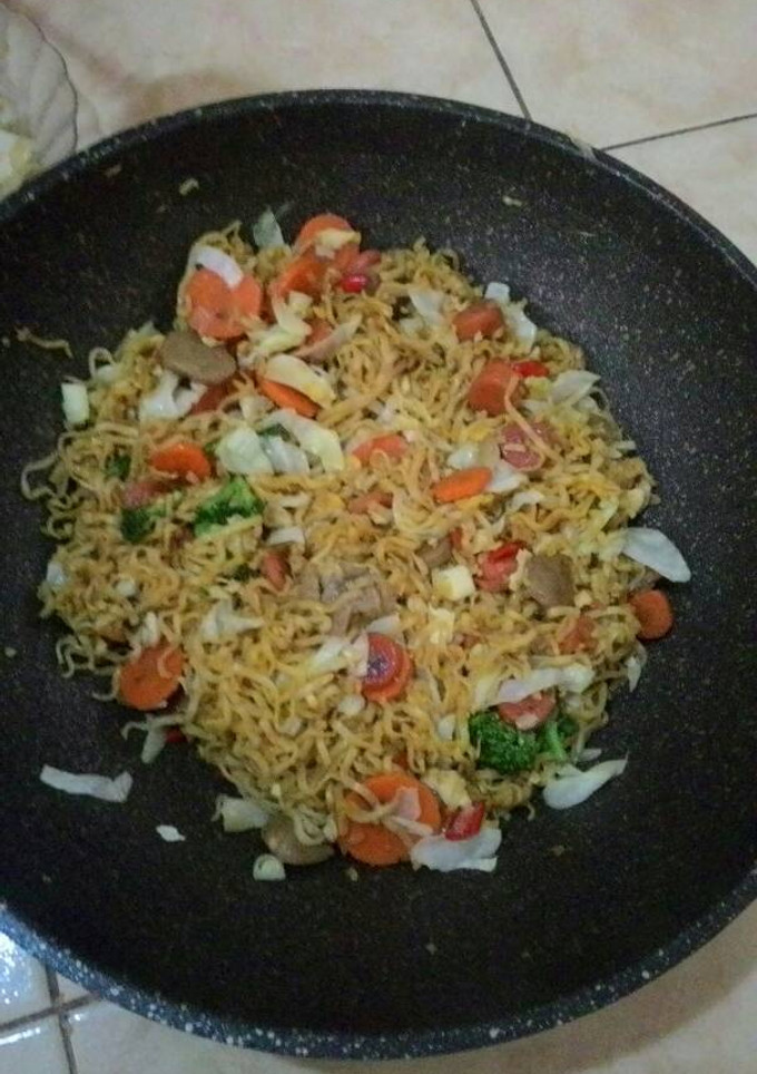 Foto resep mie goreng warna warni