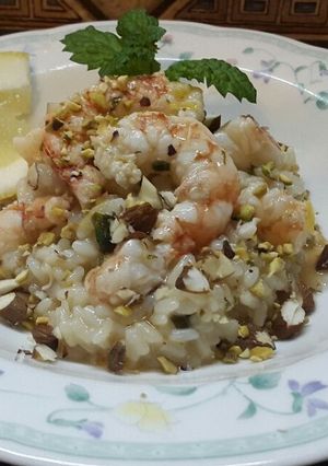Foto di Riso al limone con gamberoni