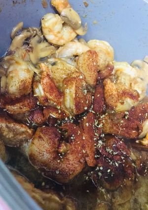 صورة لوصفة شوربتي الخاصة بالروبيان والفطر سبايسي 🌶♥️ لذيذة 😻
