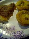 Cheesy sloppy joe casserole muffins, and an openface