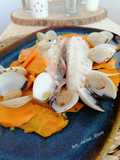 Dorada al Horno con Boniato y Almejas