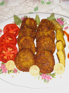 عکسی از دستور کوکو سیب زمینی خام. (کوکو ترد و خوشمزه)