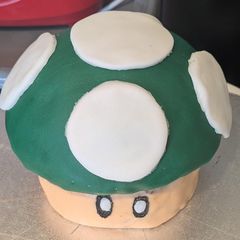 A picture of Super Mario Mushroom Cake.