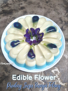 Foto resep 475. Edible Flower Puding Susu Bunga Telang