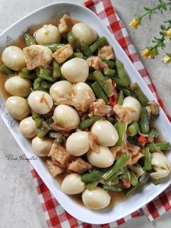 Foto resep Tumis Buncis, Tahu, dan Telur Puyuh