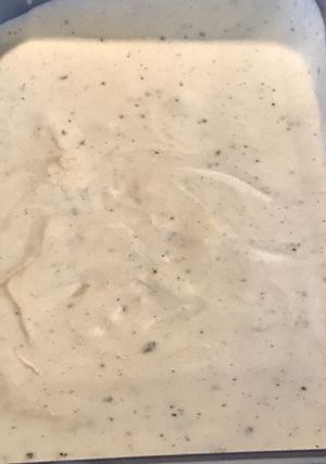A picture of Ice Cream in stand mixer.