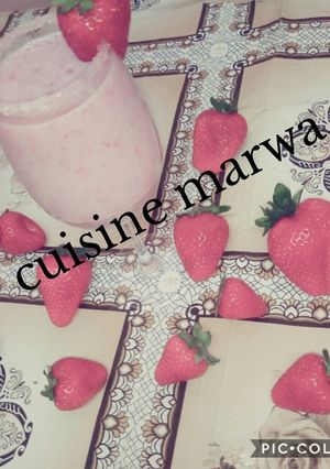 صورة لوصفة سموثي الفراولة 🍓🍓