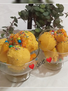 عکسی از دستور بستنی میوه ای انبه 😋