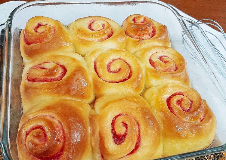 Resep Strawberry Jam Roll Bread Anti Gagal