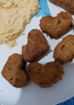Una foto de Nuggets de pollo y vegetales