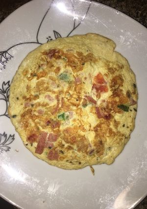 A picture of Vegetable and Ham Omelette.