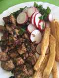 Mollejas Crocantes con Puerros y Verdeo