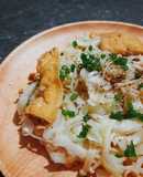 Bắp cải xào đậu hũ và nấm