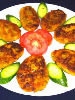 A picture of Bread and vegetable cutlets.