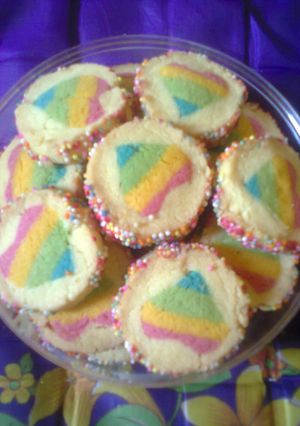 Foto resep Rainbow Love Cookies