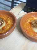 Flan de supermercado con base de caki y oro