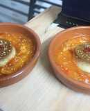 Flan de supermercado con base de caki y oro