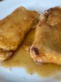 Torrijas con almíbar de miel sin lactosa