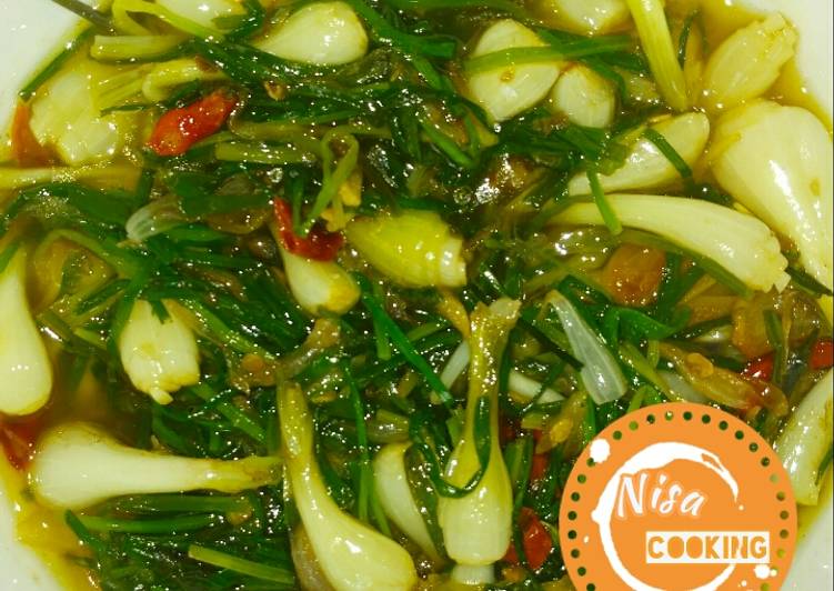 27. Tumis sayur siung bawang (simple)