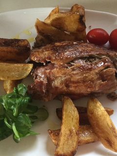 Una foto de Solomillo de cerdo, con paté y bacon