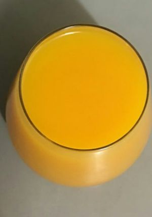 A picture of Halloween pumpkin juice.