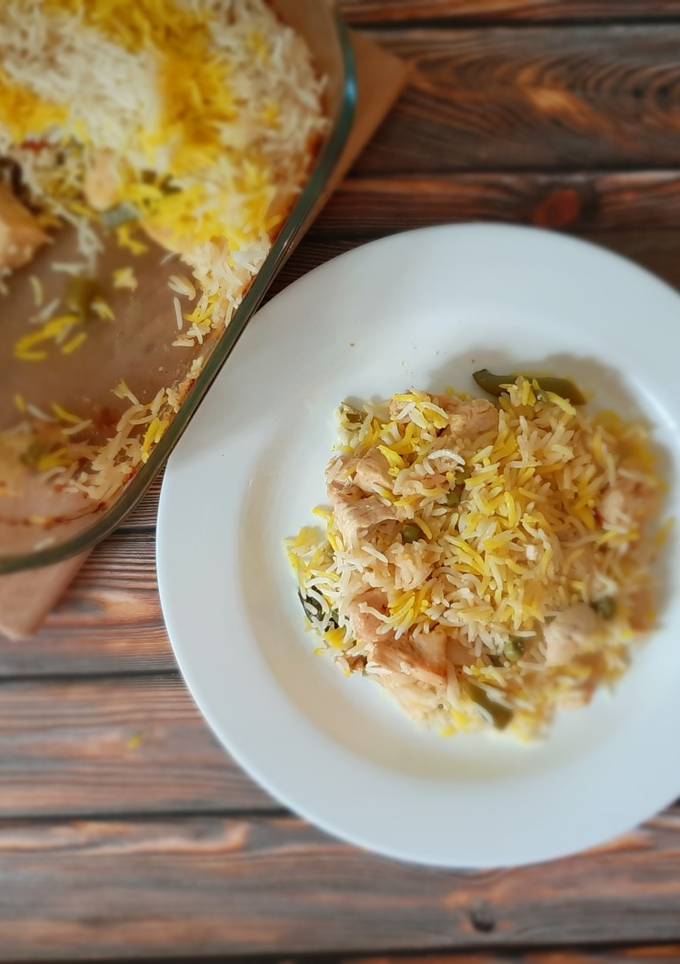 Бирьяни с курицей в духовке