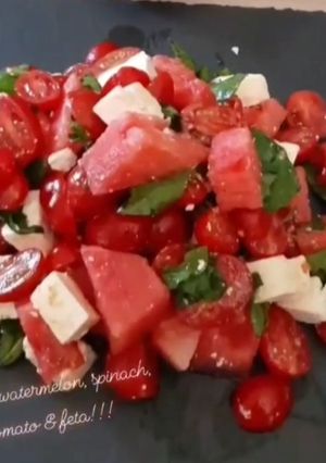 Φωτογραφία της συνταγής Δροσερή σαλάτα καρπουζιού #μποστάνι