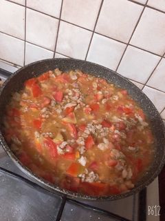 صورة لوصفة قلاية لحمة مفرومه وبندوره
