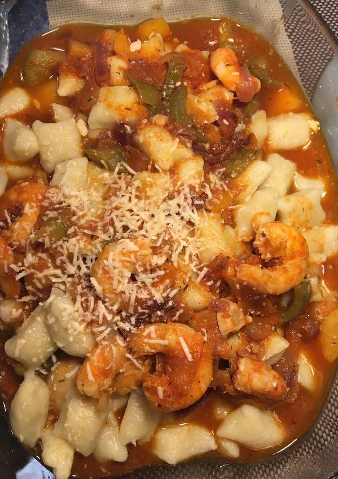 Una foto de Gnocchi con gambas