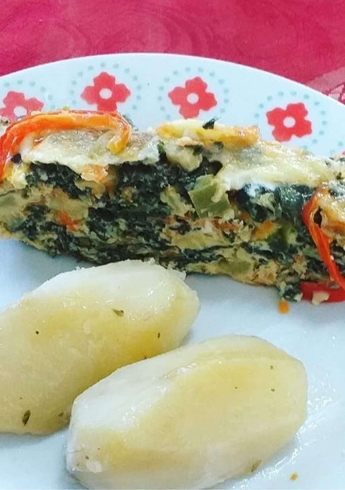 Una foto de Budín de acelga y zapallo italiano