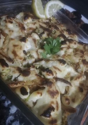صورة لوصفة غراتان بالشيفلوغ والبيشاميل تحفة 👌😋