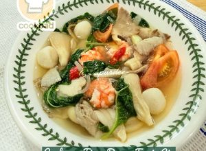 Gambar 👩‍🍳Cendawan Tiram & Bayam Tumis Air