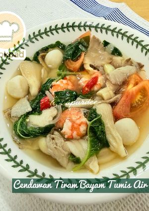 Gambar 👩‍🍳Cendawan Tiram & Bayam Tumis Air