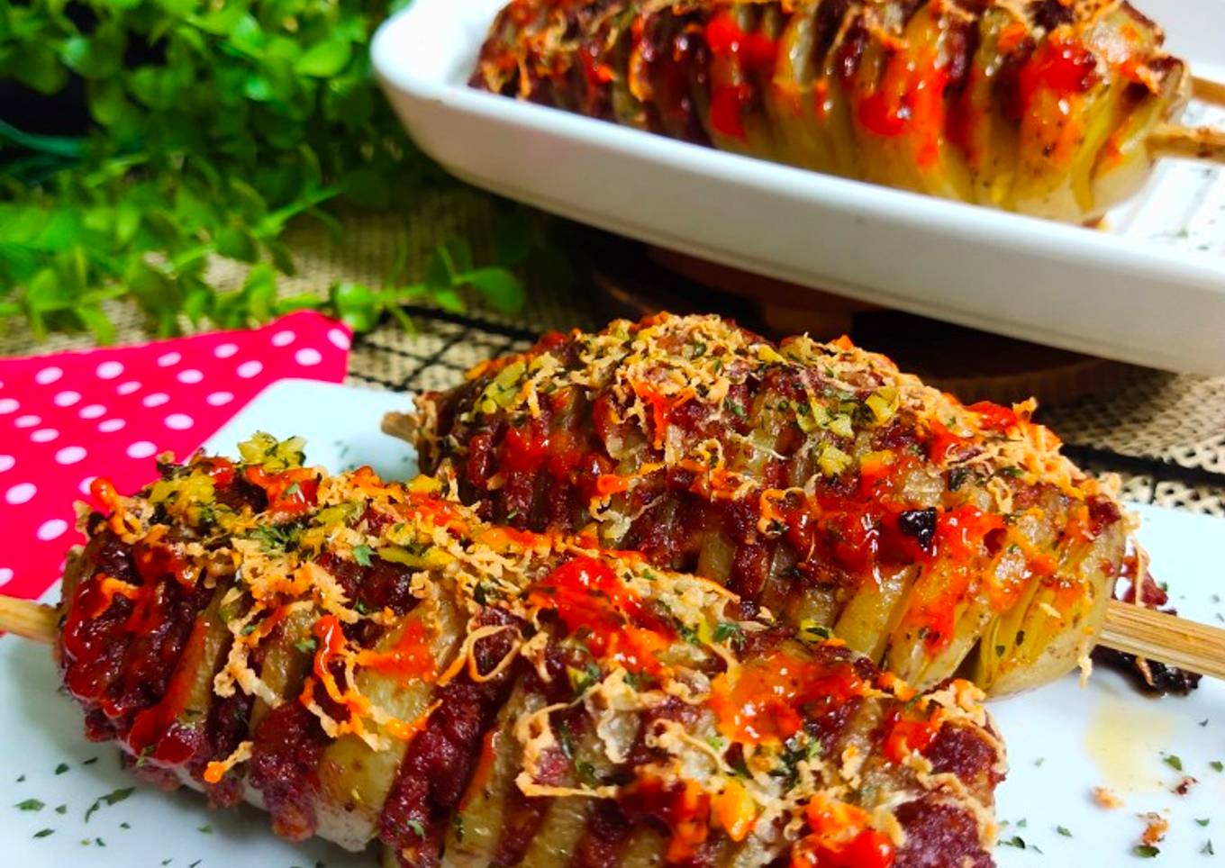 Baked Potato Beef // Kentang Spiral Panggang