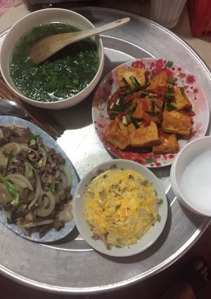 Hình của món Tim lợn xào hành tây.