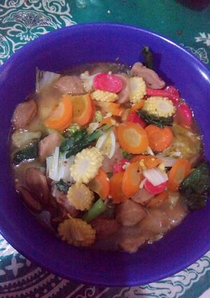 Foto resep Capcay bakso + sosis