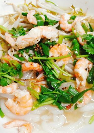 Hình của món Ăn sáng với bánh canh gõ.