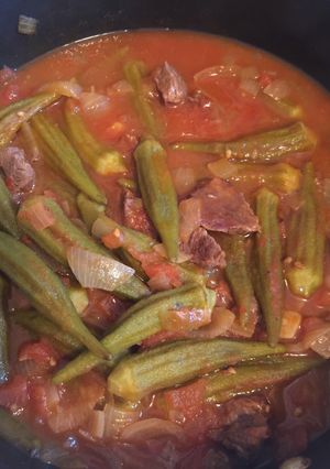 A picture of Mediterranean Okra and Tomato Stew.