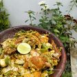 Ayam penyet sambel ijo
