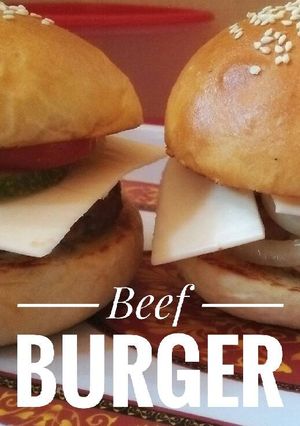 Foto resep Beef Burger (with homemade burger buns)