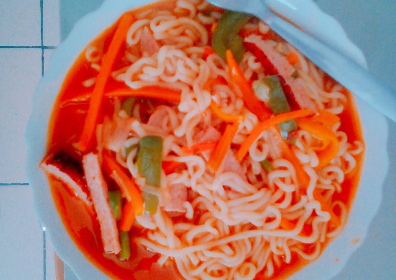 Vegetable & Sausage noodles
