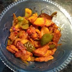 Potato with capsicum A picture of Potato with capsicum.