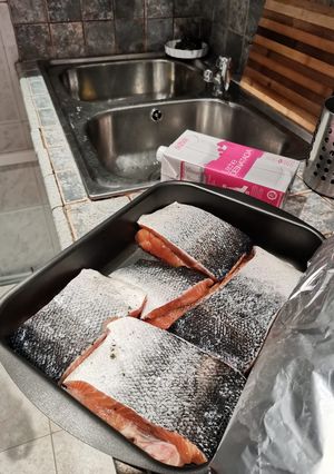 Una foto de Salmón marinado
