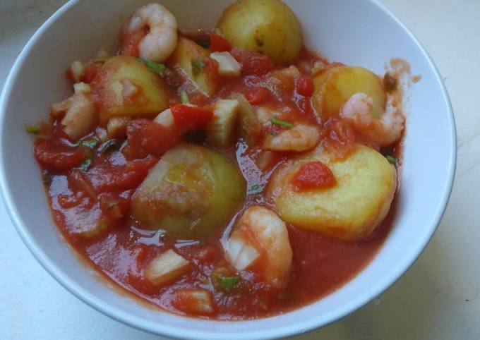 Quick n tasty, Prawn & Potato Stew recipe main photo