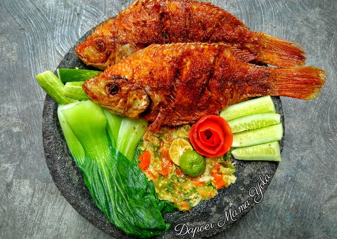 Nila Goreng Sambal Bajak & Lalapan