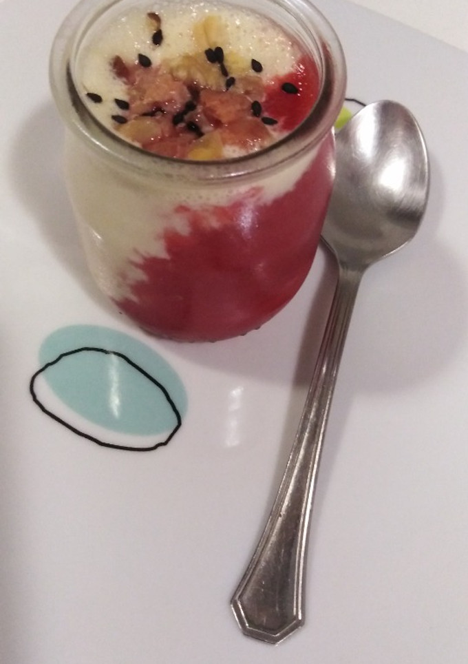 Una foto de Vasitos de sandía y crema de queso
